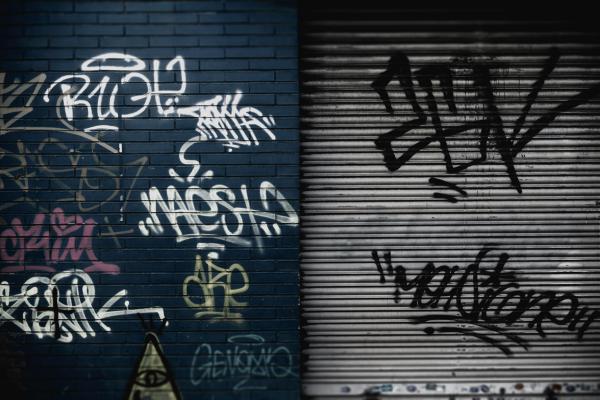 graffiti on shutters