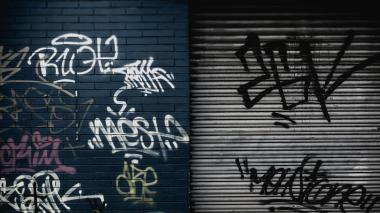 graffiti on shutters